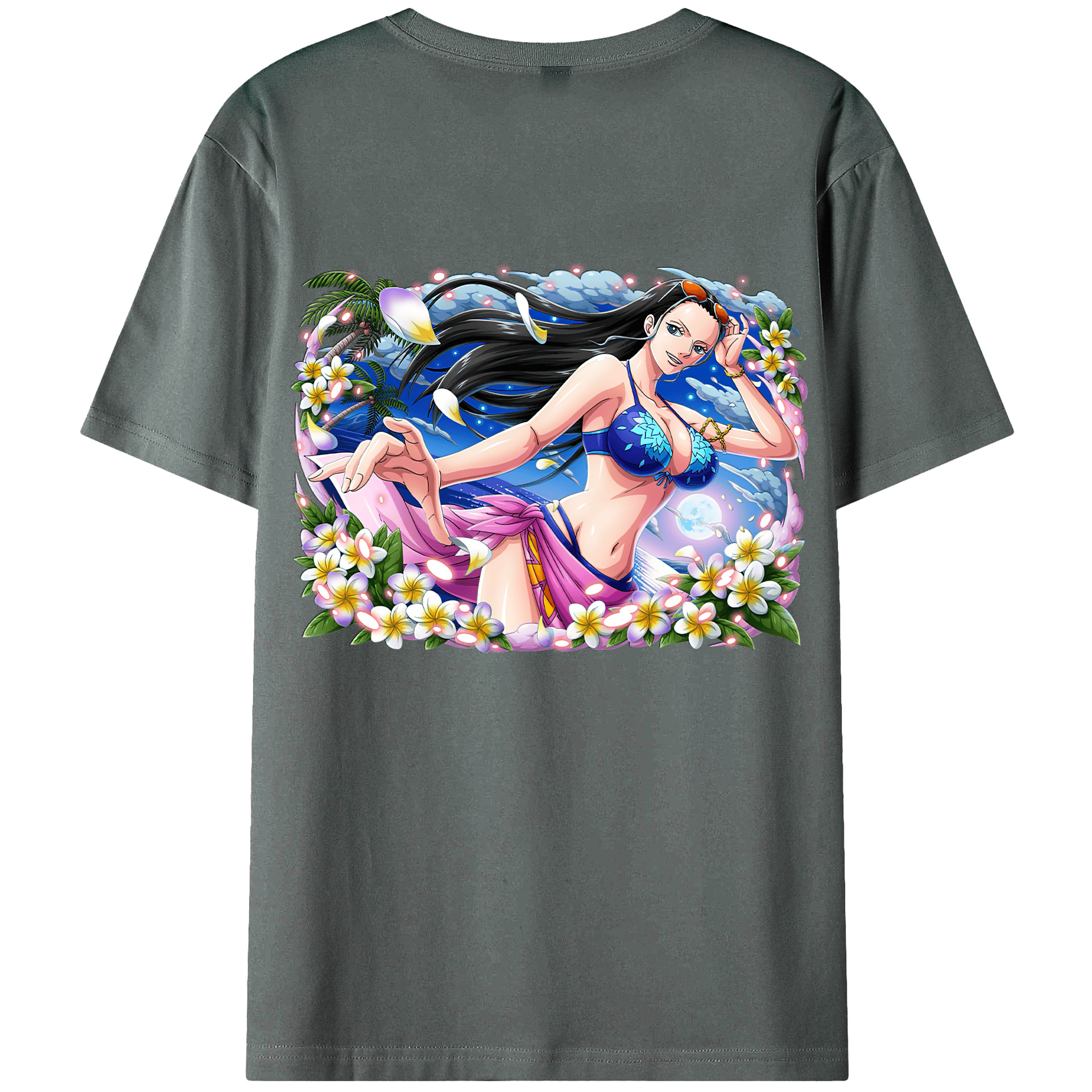 ワンピース ニコ・ロビン ONE PIECE Nico Robin 綿100％半袖Tシャツ（背面プリント）